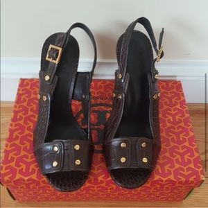 Tory Burch leather slingback heels